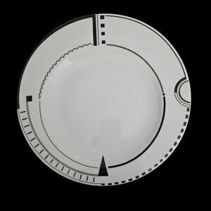 Studio Nova Soho Loft Salad Plates PR505 Set of 4 Black White China